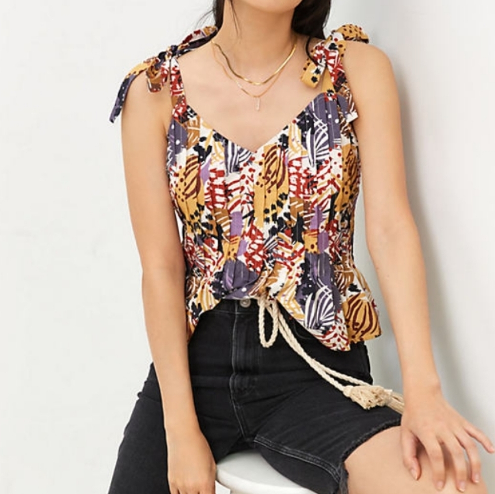 Anthropologie Tie- Strap Peplum Tank in Assorted
